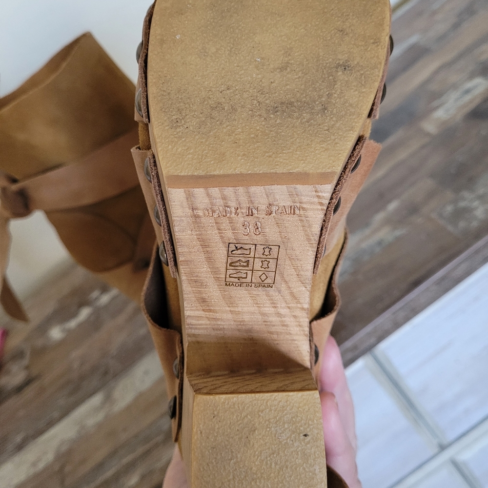 Free people Block Heels Peep Toe Ankle Clog Bootie - Picture 10 of 11